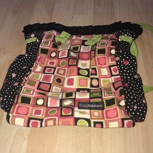 Vintage Bag Daddy pink, black, and green backpack